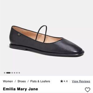 Coach Emilia Mary Jane Black Flats